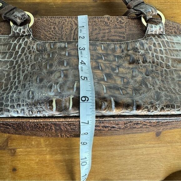 Brahmin cashew copper brown Melbourne croc embossed leather shoulder bag - Picture 13 of 16